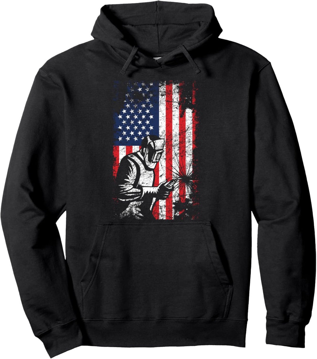 Welder Gifts Amerikanische Flagge Patriotische Schweissen Pullover Hoodie