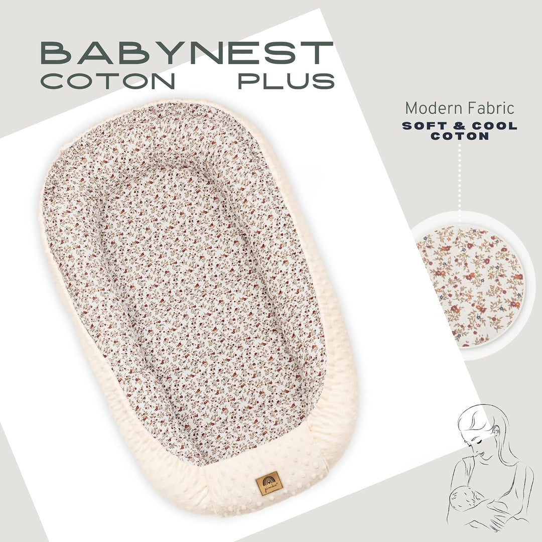 PIMKO Babynest 2 seitig Minky Babynestchen für Baby Kuschelnest Babykokon für Säuglinge und Neugebor