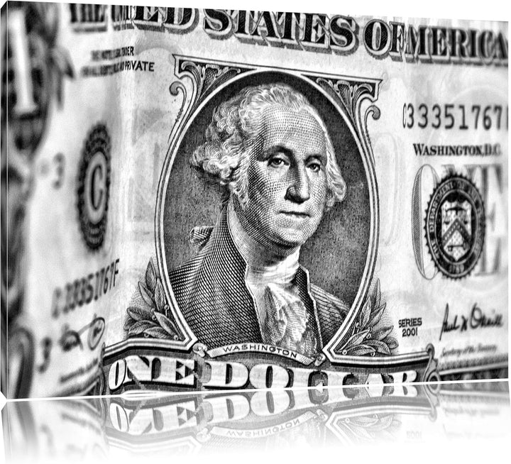 Pixxprint Geldschein Dollar als Leinwandbild/Grösse: 100x70 cm/Wandbild/Kunstdruck/fertig bespannt,