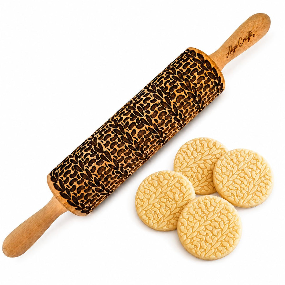 STRICKEN Prägung Nudelholz für Hausgemachtes Gebäck. Teigroller mit liebe für DIY Küche, Plätzchen.