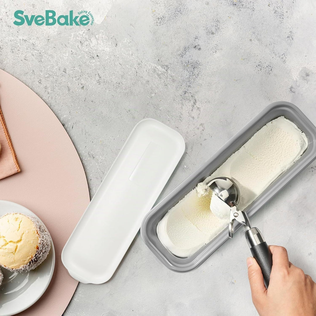 SveBake Aufbewahrungsbehälter für Eiscreme, mit Deckel, 1,4-Liter-Behälter für hausgemachtes Speisee