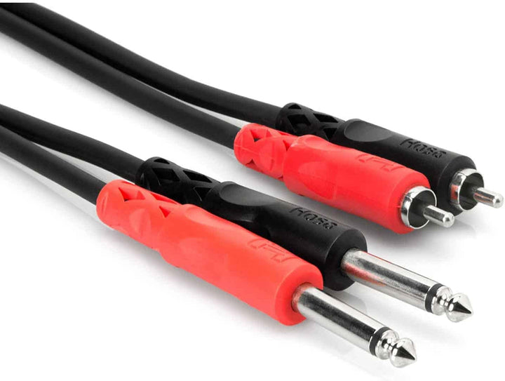 Hosa CPR-203, standard Audiokabel, Dual 1/4 Zoll TS auf Dual RCA, 3m Länge, 3m