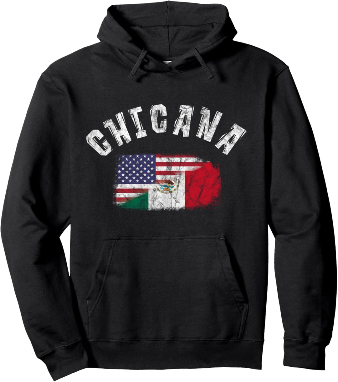 Chicana Mexikanerin Amerikanerin Flagge Mexiko USA Latina Pullover Hoodie