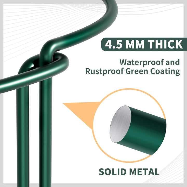 SYITCUN 10 Stück 60cm Hoch Strauchstütze 25cm Halbrund Anthrazit Staudenhalter Blumenhalter Rankenge