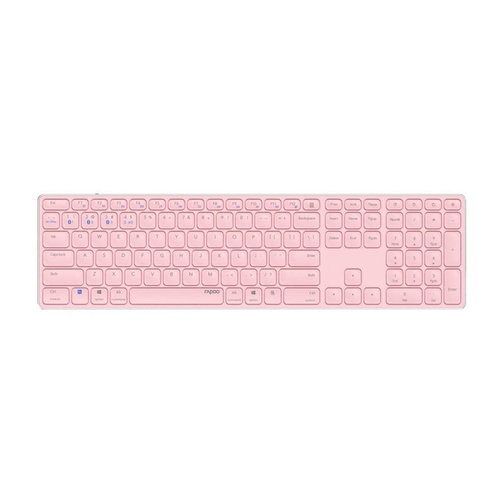 Rapoo E9800M kabellose Tastatur Wireless Keyboard wiederaufladbarer Akku flaches Aluminium Design DE