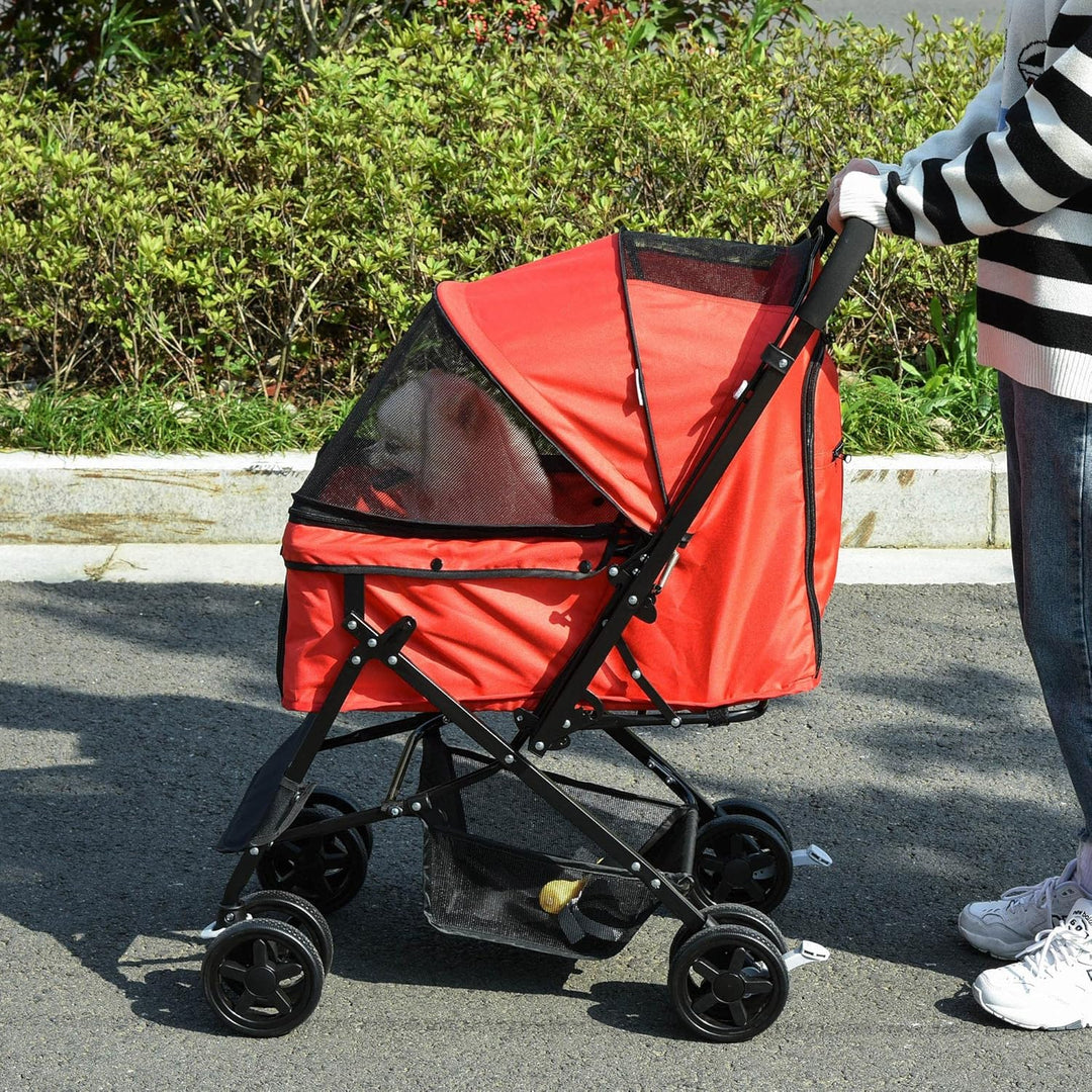 PawHut Hundebuggy Hundewagen Buggy für kleine Hunde und Katzen Haustierwagen Pet Stroller Katzenbugg