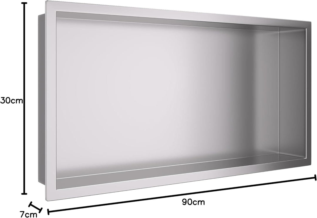 WALL-BOX ONE - Chrom Nische Edelstahl - Verchromt Wandnische Dusche - Wasserdicht - Flexibler Nische