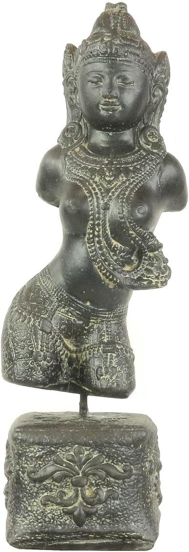 Oriental Galerie Devi Dewi Göttin Statue Figur Skulptur Sita Torso Büste auf Sockel Garten Stein Dek