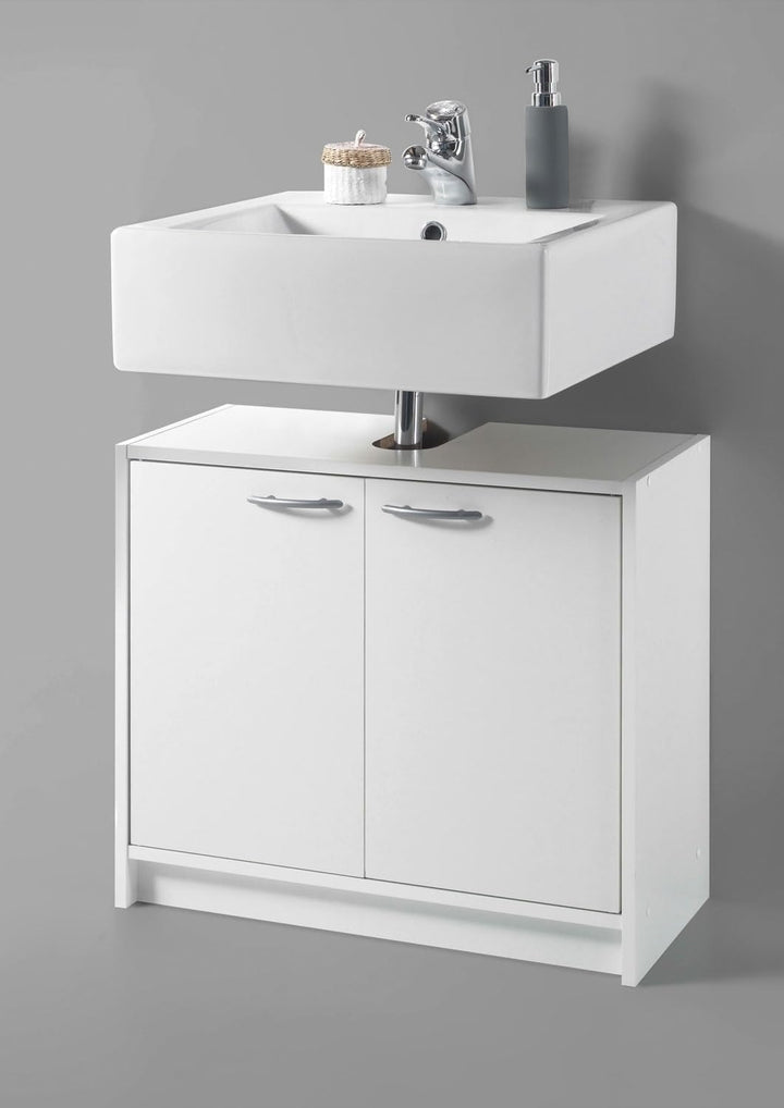 Waschbeckenunterschrank Waschtischunterschrank Badezimmerschrank | Weiss matt | 2 Türen | BxHxT: 63x