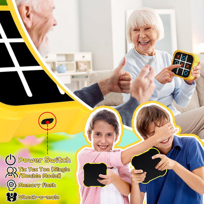 Tic Tac Toe Spiel, Tragbare 3-In-1-Puzzlespielkonsole, Tragbare Reisespiele für Bildung und Gedächtn