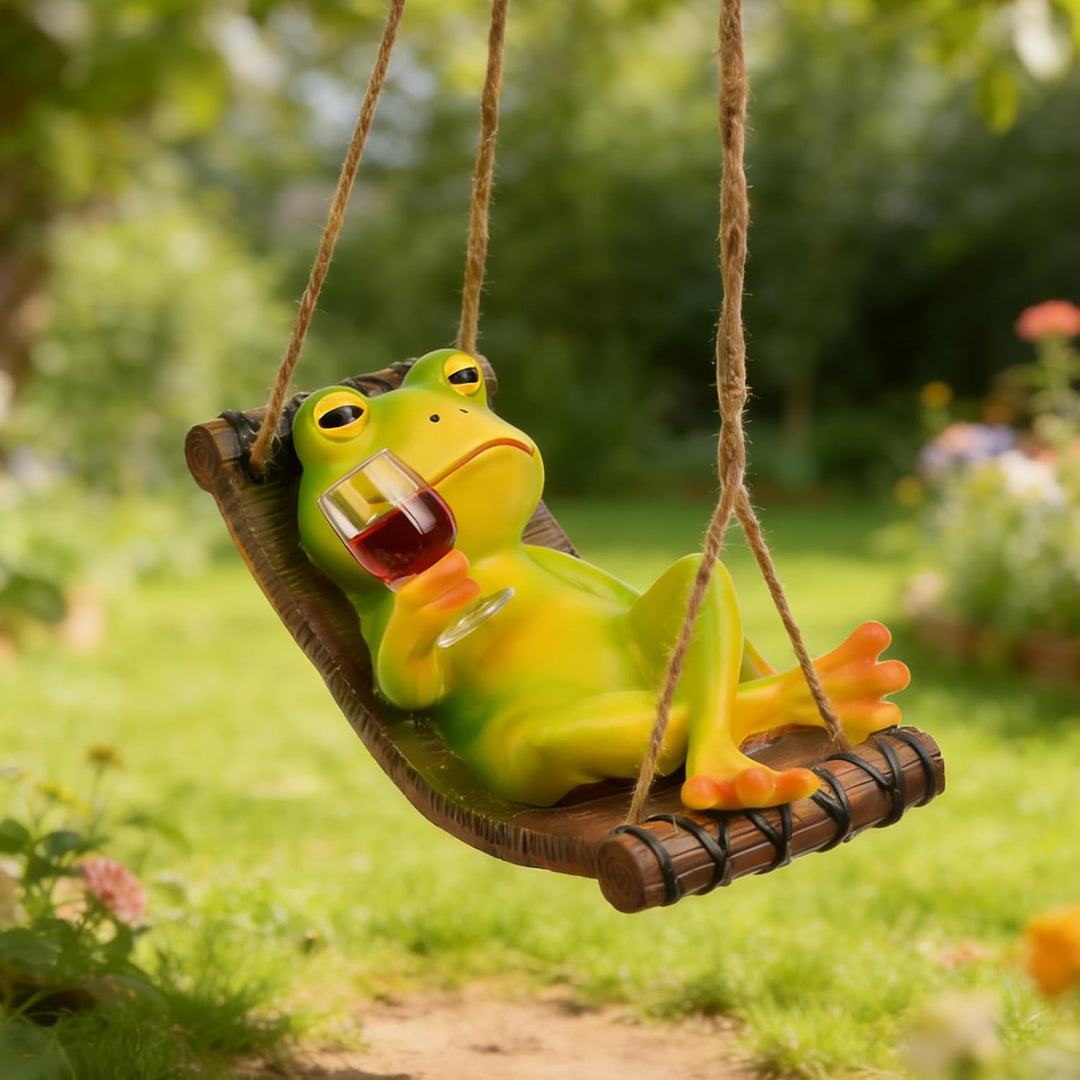 Gartenfrosch-Statuen, hängende Frosch-Gartenfiguren, Dekorationen für drinnen und draussen, Baumschm