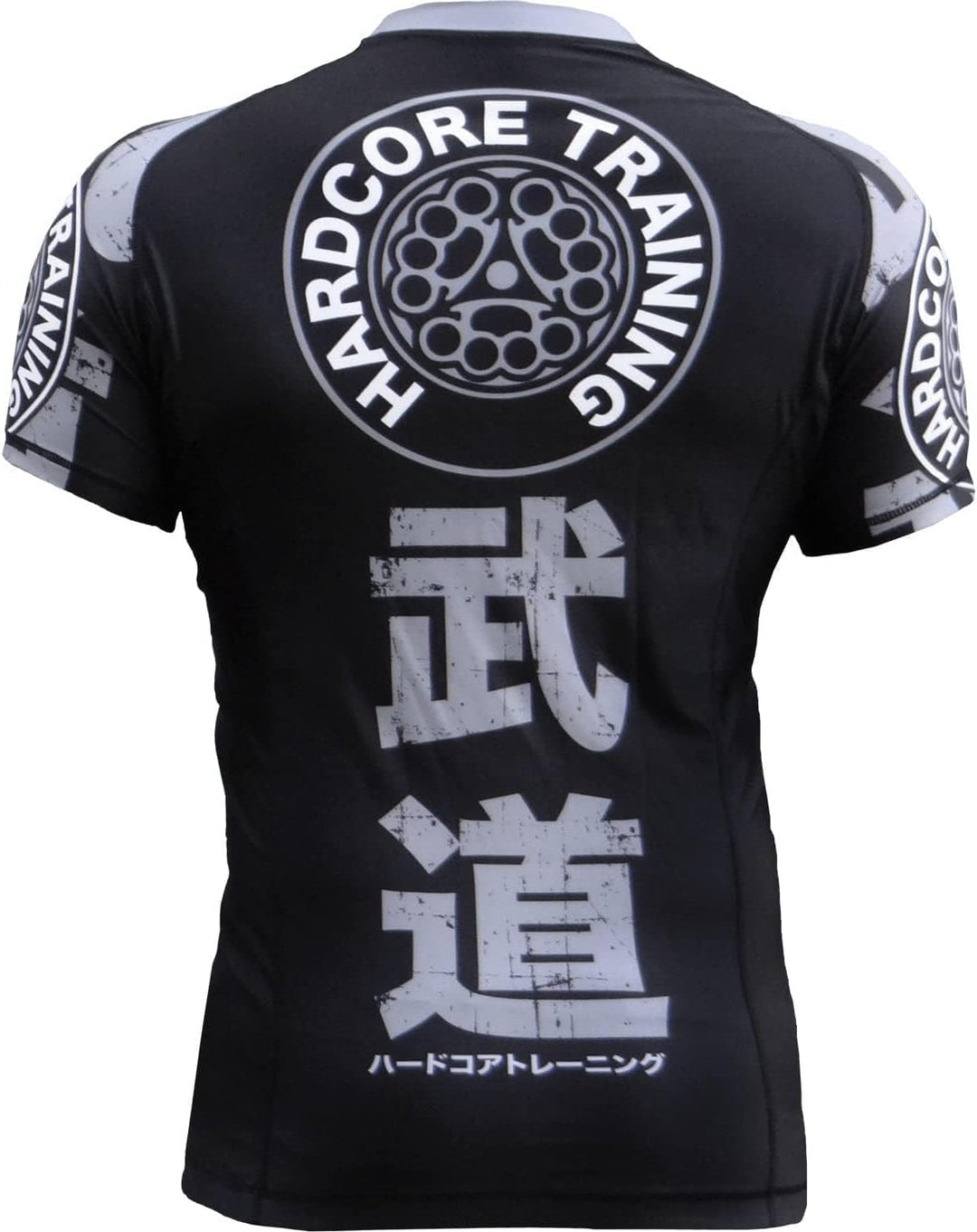 Hardcore Training Rash Guard Men's Round Kurze Ärmel Base Layer Kompressionsshirt Herren MMA Crossfi