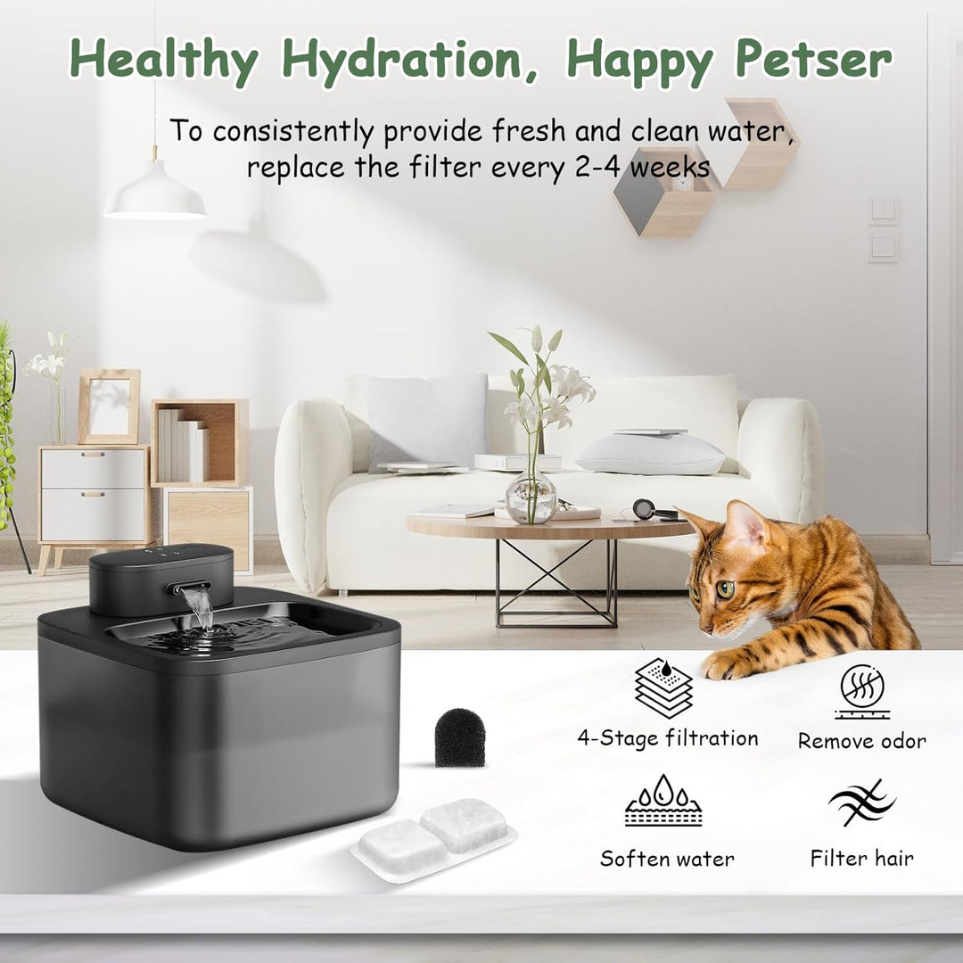 Filter Katzenbrunnen, 12 Packungen Katzenbrunnen Filter für Oneisall 2,2L Trinkbrunnen Katzen,inkl.