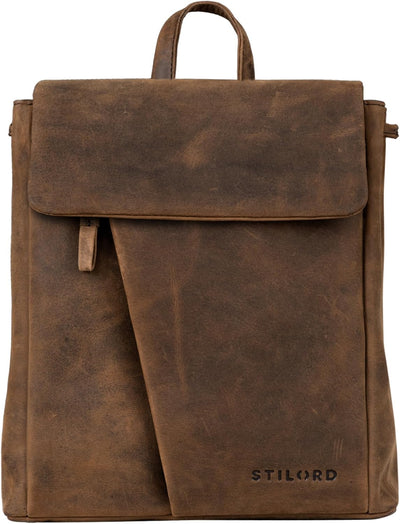 STILORD 'Anita' Lederrucksack Damen Klein Vintage City Rucksack Daypack für iPad 9.7 Zoll Rucksackha