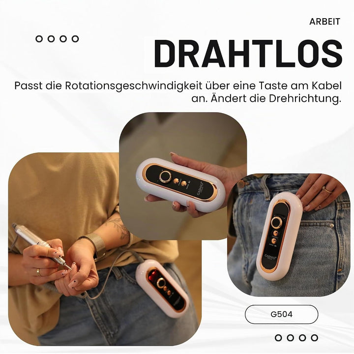 Nagelfräser Kabellos | Maniküre Pediküre Set Kabellos | Nail Drill 50W | Elektrische Nagelfeile | Na