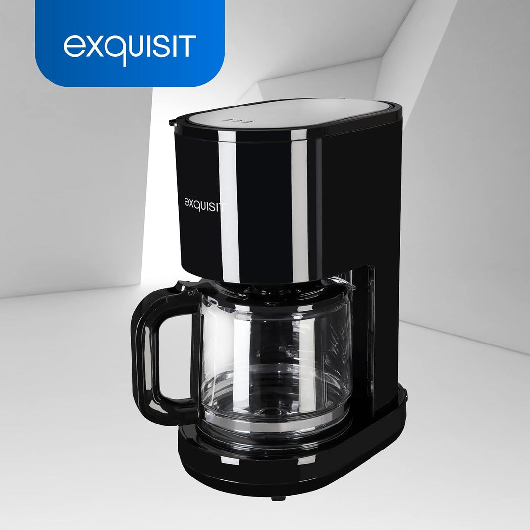 Exquisit Filterkaffemaschine KA 6103 sw | 12 Tassen Kaffee | 1x4 Filtergrösse | 900 Watt | Abschalta