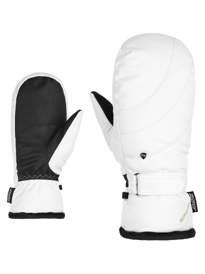 Ziener Damen Kahlia Ski-Fäustling/Wintersport | Primaloft, Plüschfutter 6 Weiss, 6 Weiss