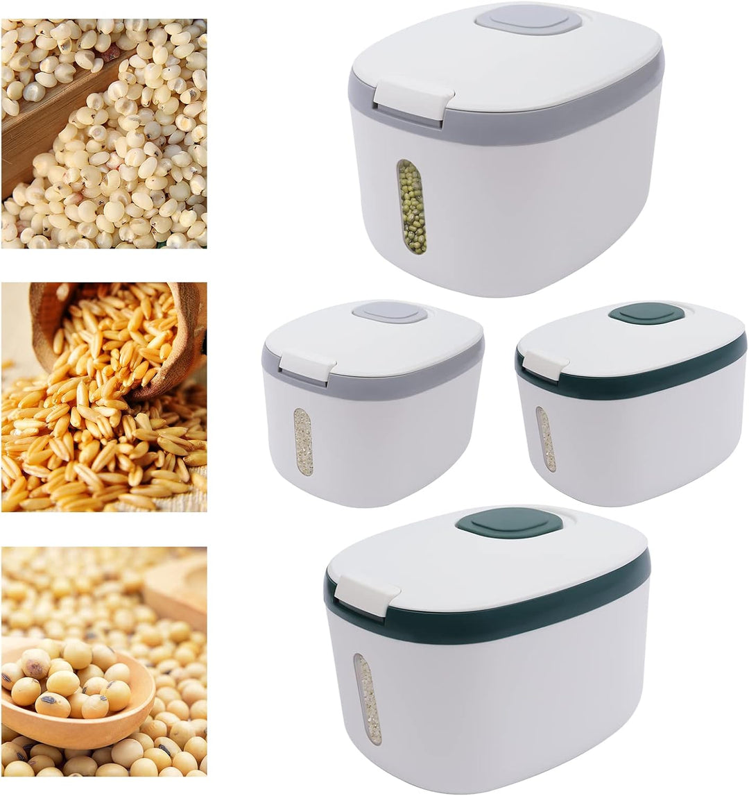 Reisbehälter Getreidevorratsbehälter mit Messbecher Quadratische Reisspender mit Deckel, Klarsichtfe