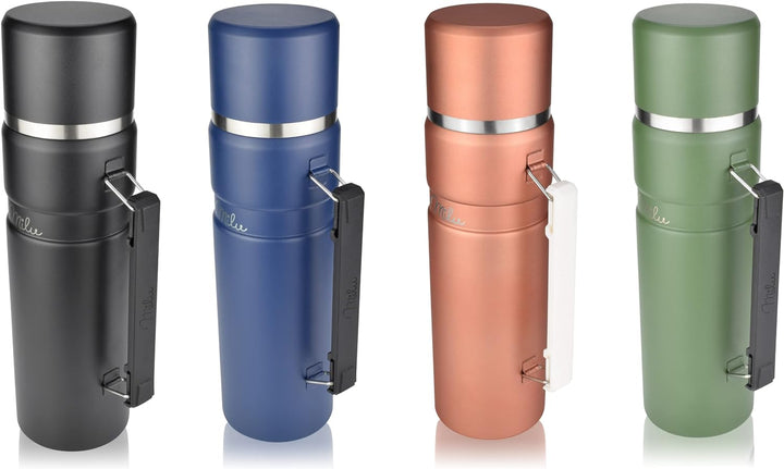 Milu Thermoskanne 1L - Thermosflasche mit Griff - Isolierflasche - Isolierte Edelstahl Trinkflasche,