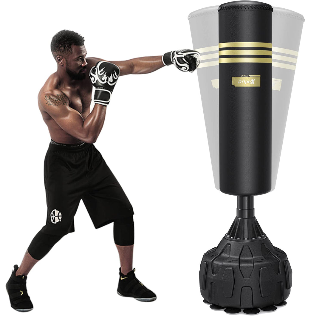 Dripex 165cm Freistehender Boxsack Standboxsäcke, MMA Boxpartner Boxing Trainer Heavy Duty Punchings