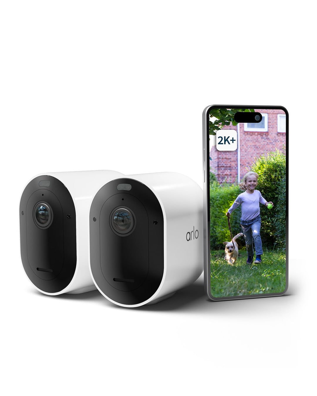 Arlo Pro 5 Überwachungskamera Aussen WLAN, 2K+ HDR Video, Kabellos, Verbesserte Farbnachtsicht, 160°