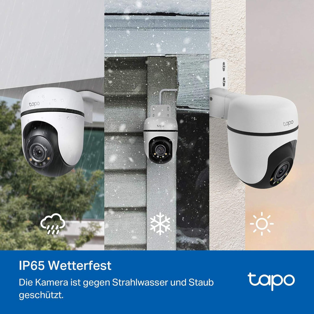 Tapo C51A 2K WLAN Überwachungskamera Aussen, 360° Schwenk-/Neige, Vollfarbige Nachtsicht, Personener