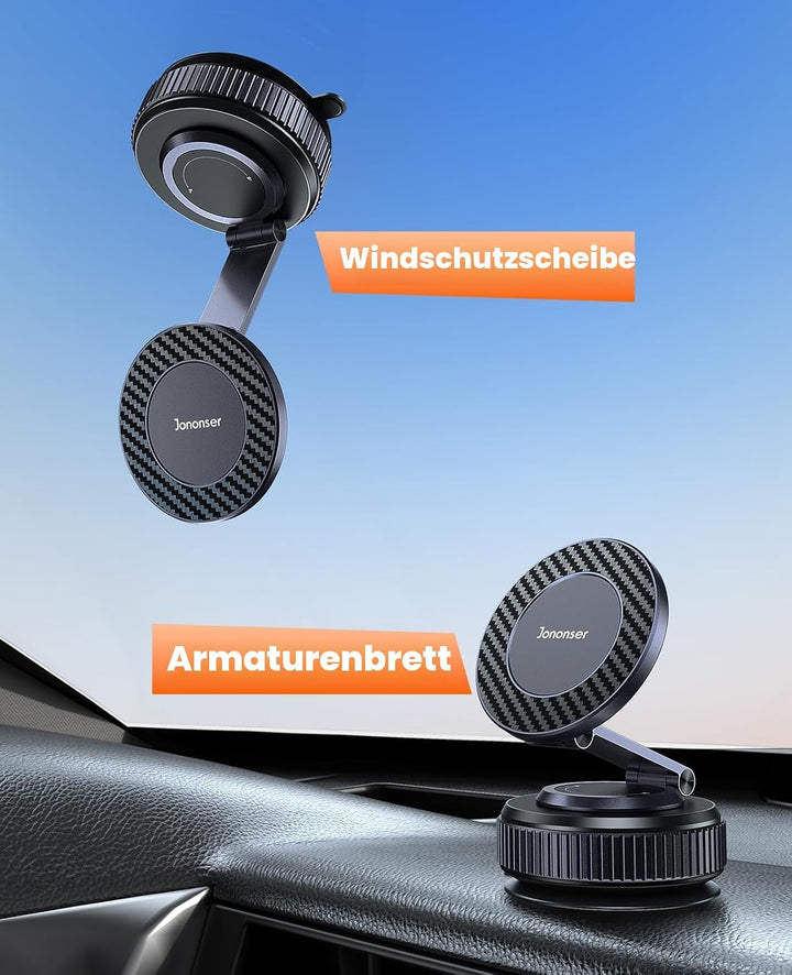 Magnetische Handyhalterung fürs Auto mit Saugnapf – 360° Verstellbarer, Faltbarer Handyhalter für Ar