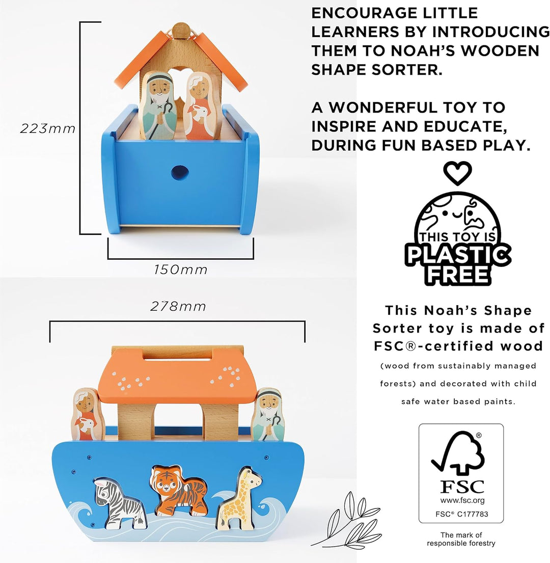 Le Toy Van – Steckspiel „Arche Noah“ | Pädagogisches Sensorikspiel für Babys mit Arche und bunten Ba
