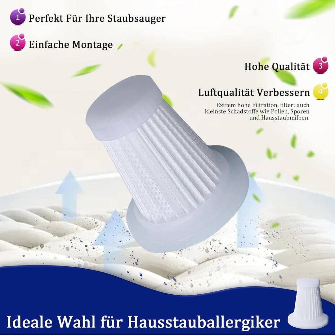 6 Stück Ersatzfilter für Handstaubsauger, Dieser HEPA-Filter Passt zu Den Meisten Staubbehälter mit