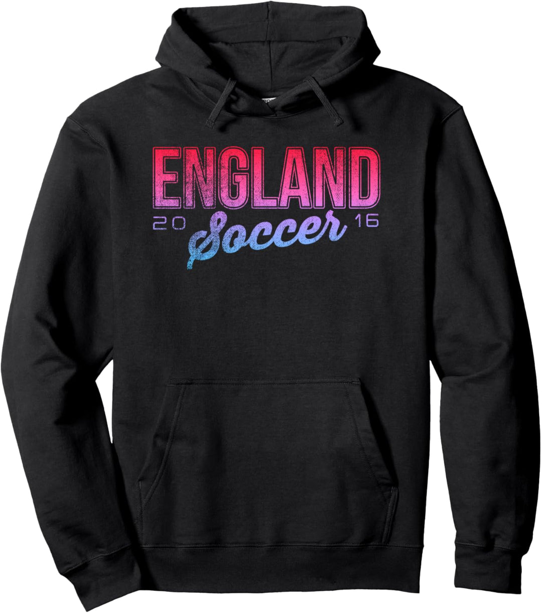 England Soccer 2016 Pink Purple Text Pullover Hoodie