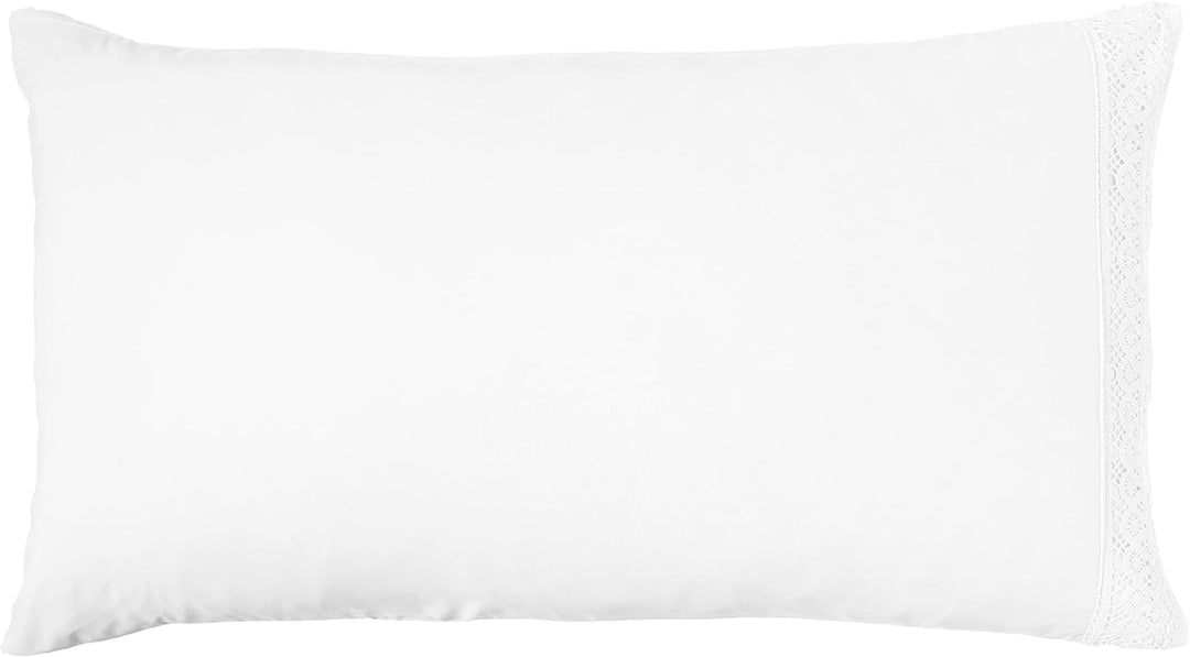 Amrapur Overseas 1MFLACEG-WHT-FL Bettwäsche-Set, Häkelspitze, 4-teilig, Weiss Weiss Full, Weiss Full