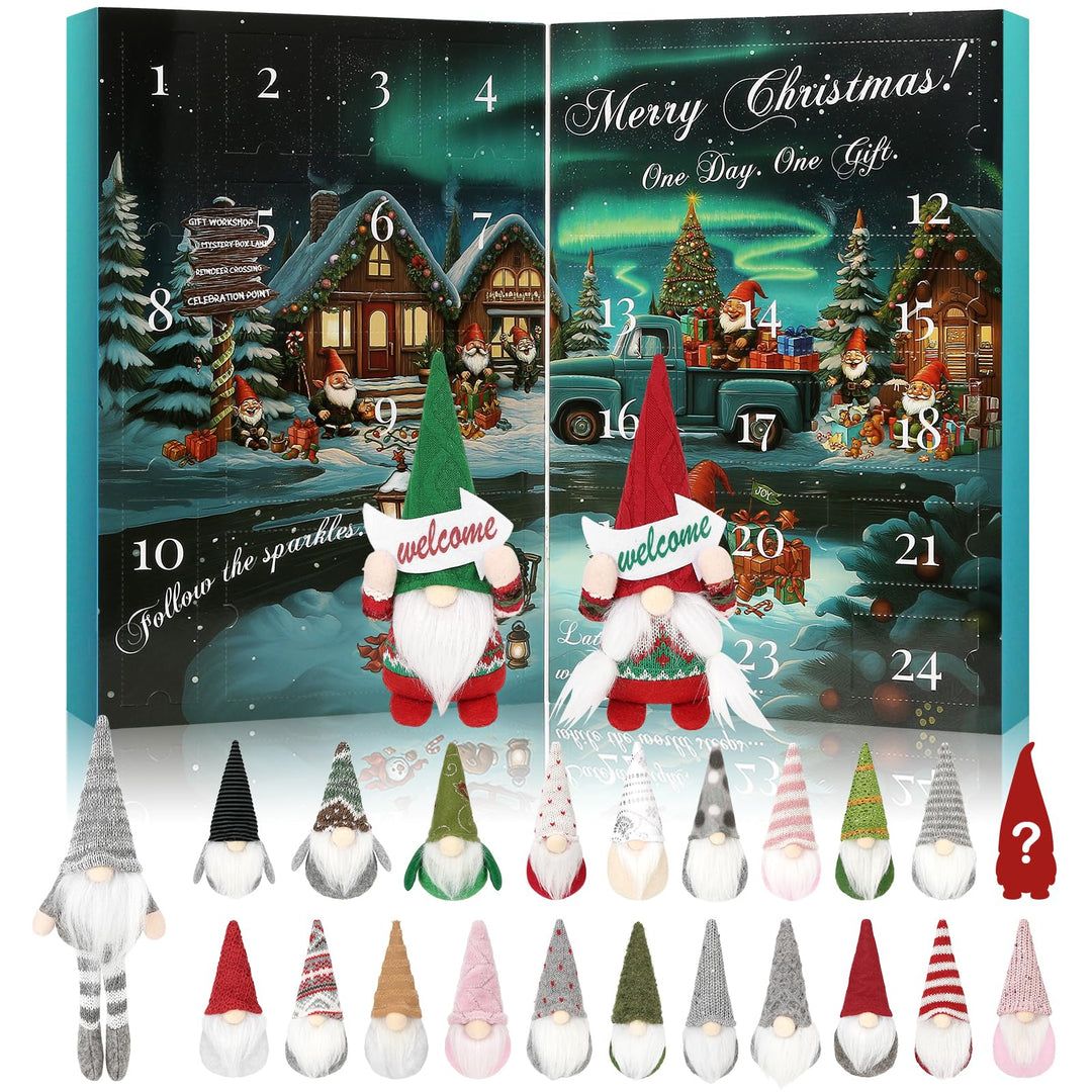 Wichtel Adventskalender 2025, Neu 24 Tage Weihnachten Countdown Kalender mit 24 Wichtels, Überraschu