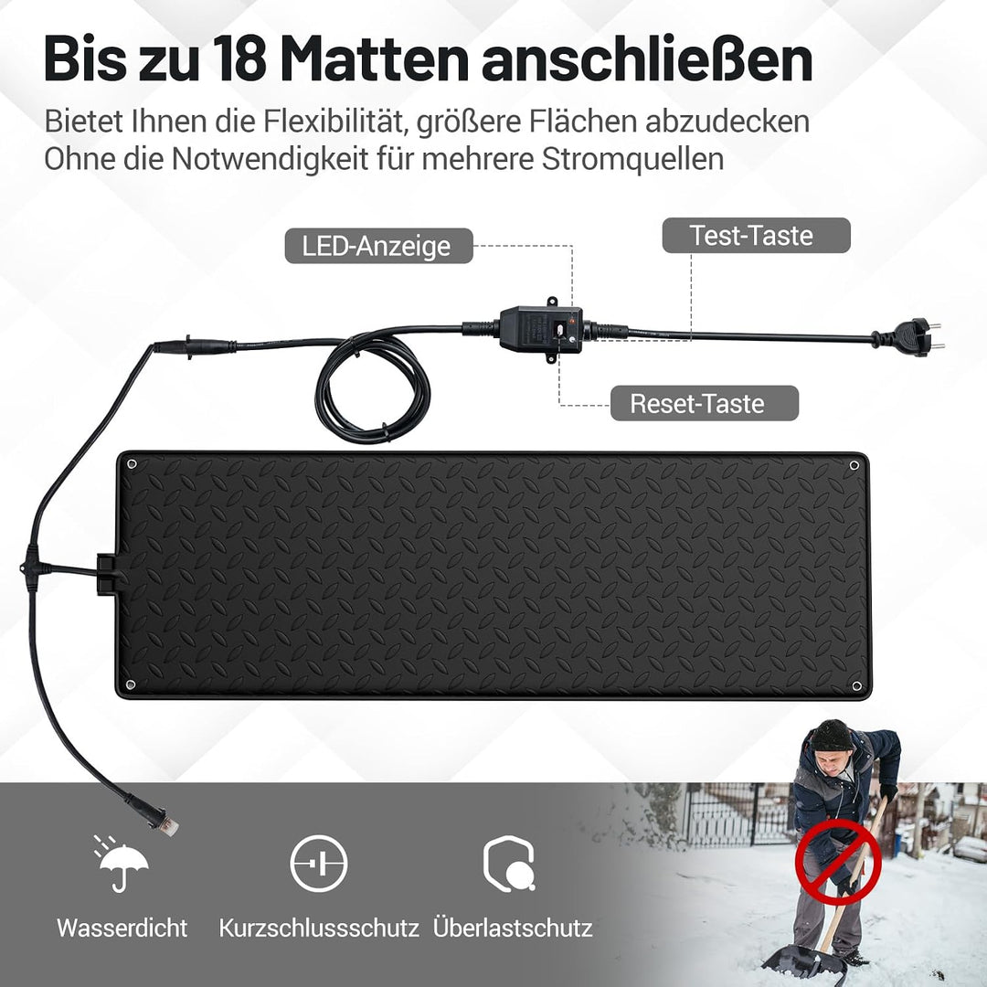 SOARS Beheizte Schneeschmelzmatten, rutschfeste &amp; wasserdichte Heizmatten Schneeschmelzgeschwindigke