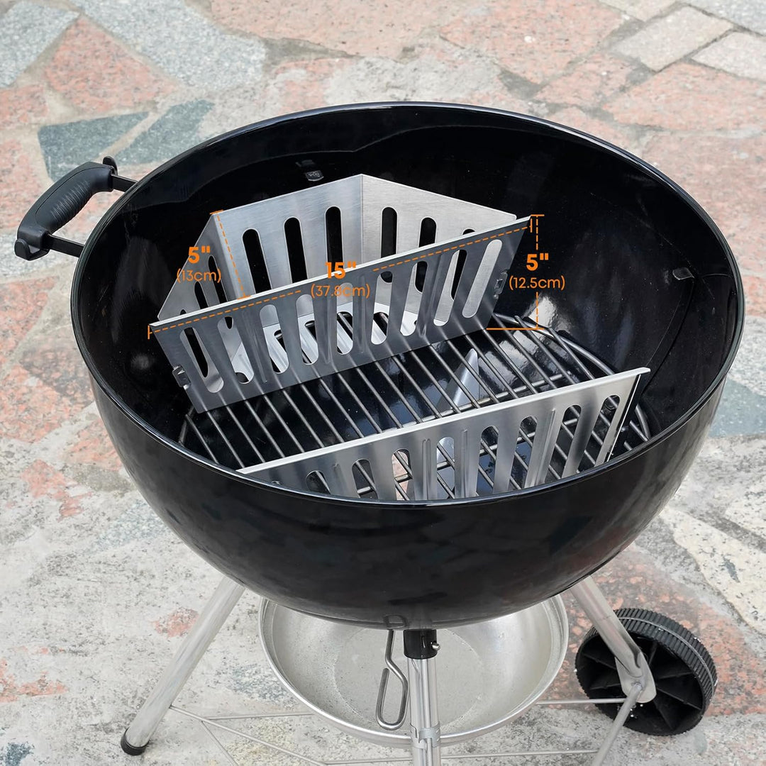 onlyfire Holzkohlekorb Edelstahl, Kohlekorb Grill Gross für Weber 57/67cm Kugelgrills, Hochwertige C