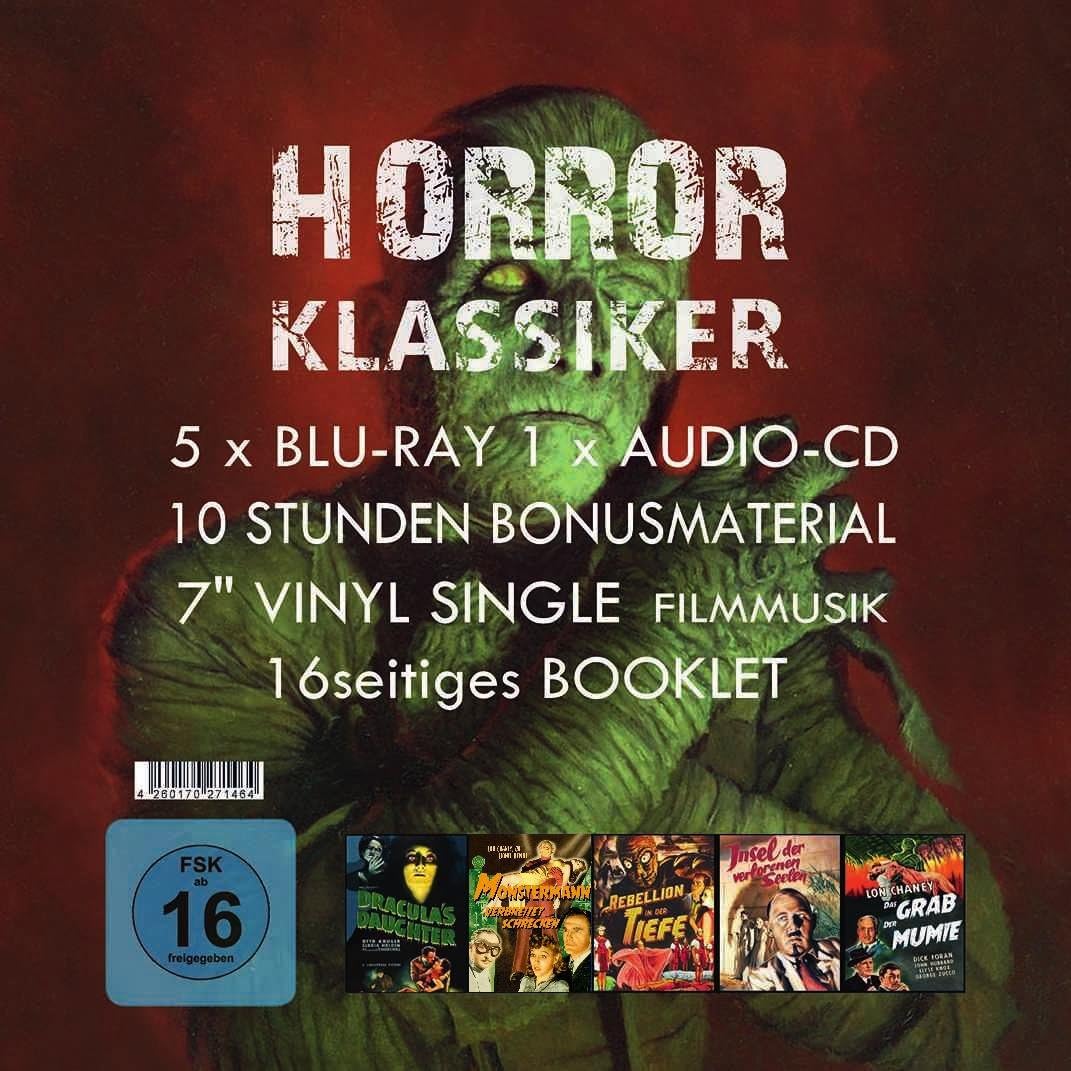 Horror-Klassiker Box - 5 Blu-rays + 1 Audio-CD + Vinyl 7" - Limited Edition 300 Stück - DAS GRAB DER