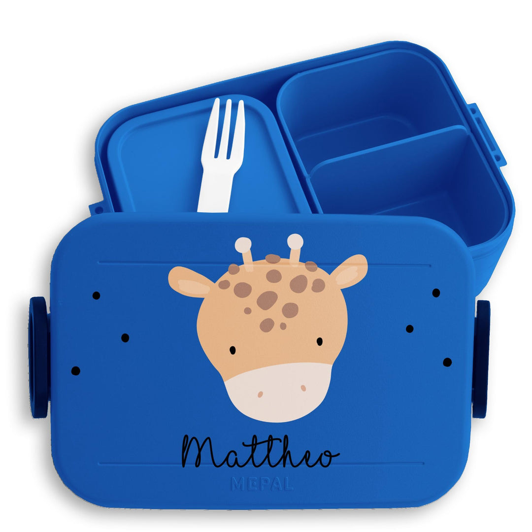 Kinder Bento Box Midi Lunchbox für Mepal Bentobox - Boho Giraffe Giraffen - 900 ml - Blau - jausenbo