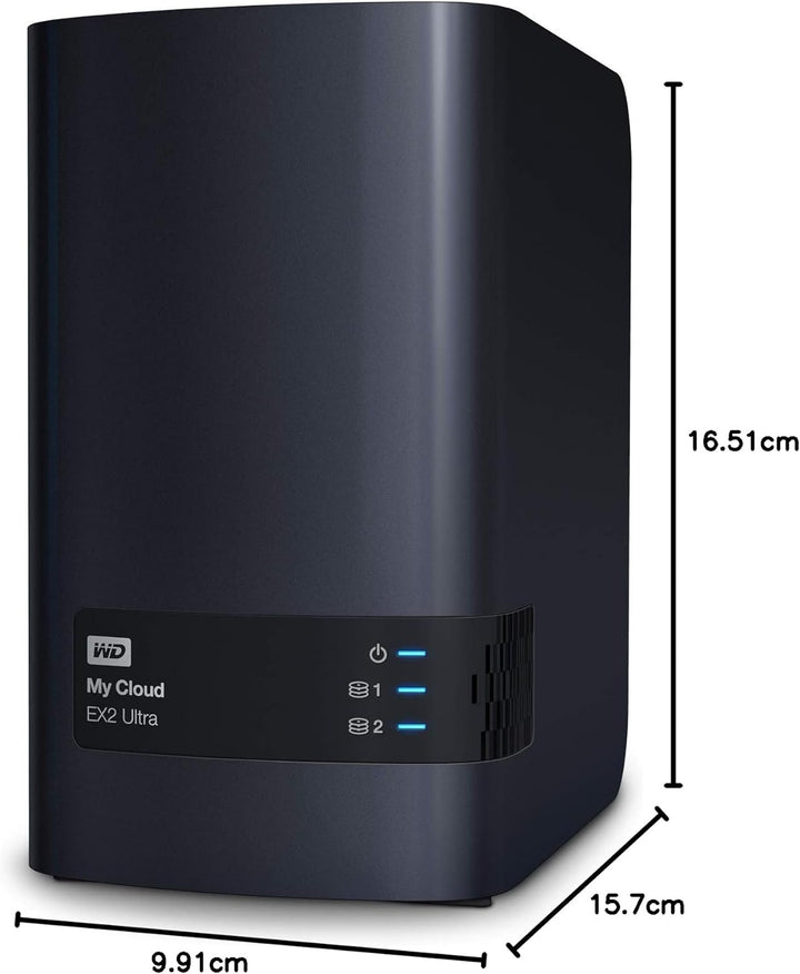 WD 4TB My Cloud EX2 Ultra 2-bay NAS - Network Attached Storage RAID, file sync, streaming, media ser