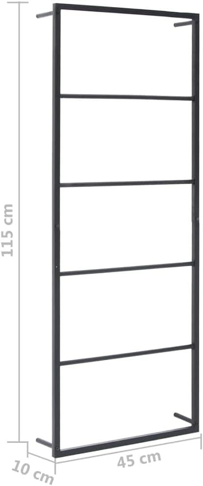 vidaXL Handtuchständer Schwarz 45x10x115 cm Stahl