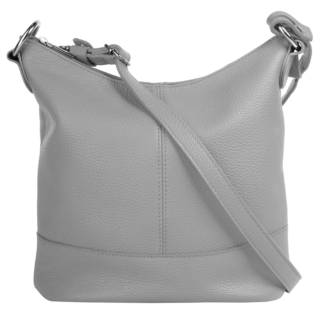 Umhängetasche Echt Leder Damen Made in Italy, Handtasche, Schultertasche, Crossbody Bag aus Leder 02