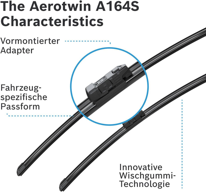 Bosch Scheibenwischer Aerotwin A164S, Länge: 625mm/500mm − Set für Frontscheibe