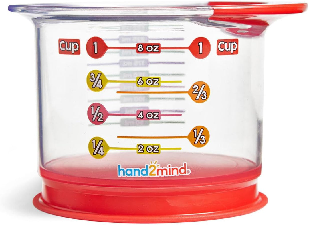 Learning Resources Rainbow Fraction Flüssigkeiten-Messbecher, 4er-Set Messbecher für Kinder, mit Tro