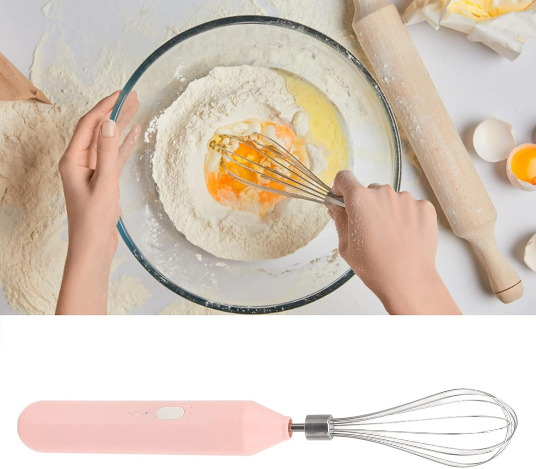 Handheld USB Lade Elektrische Schneebesen Tragbare Edelstahl Milchaufschäumer Küche Bar Liefert (Ros