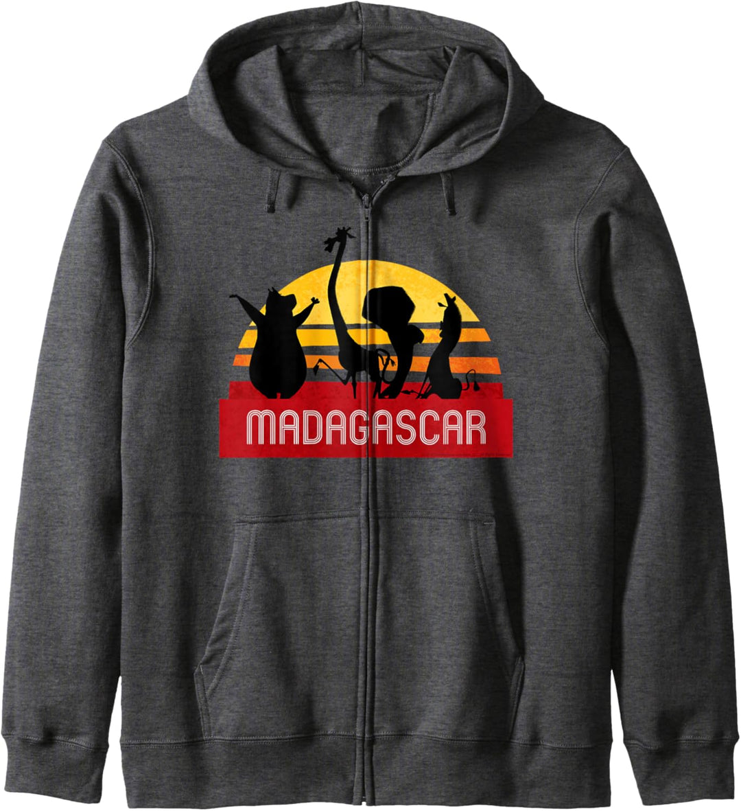 Madagascar Group Shot Sunset Silhouette Poster Kapuzenjacke