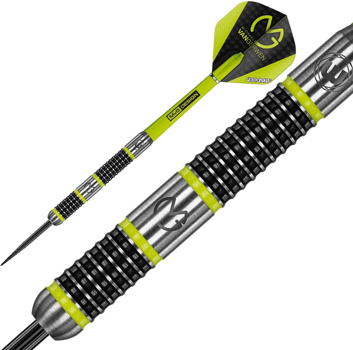 WINMAU Michael van Gerwen MvG Aspire Tungsten Steeltip Dart-Set mit Prismen-Flights und Nylon-Schäft