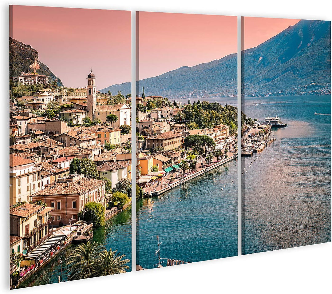 islandburner Bild auf Leinwand Panorama Von Limone Sul Garda Eine Kleine Stadt Am Gardasee Italien B