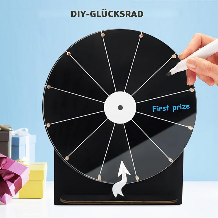 Grosses Glücksrad Set, 30cm Glücksrad Zum Drehen Mit Ständer Und Markierstift, Glücksrads Zum Selbst