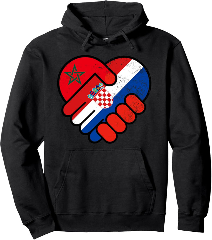 Marokko Kroatien Freundschaft - Flaggen Pullover Hoodie