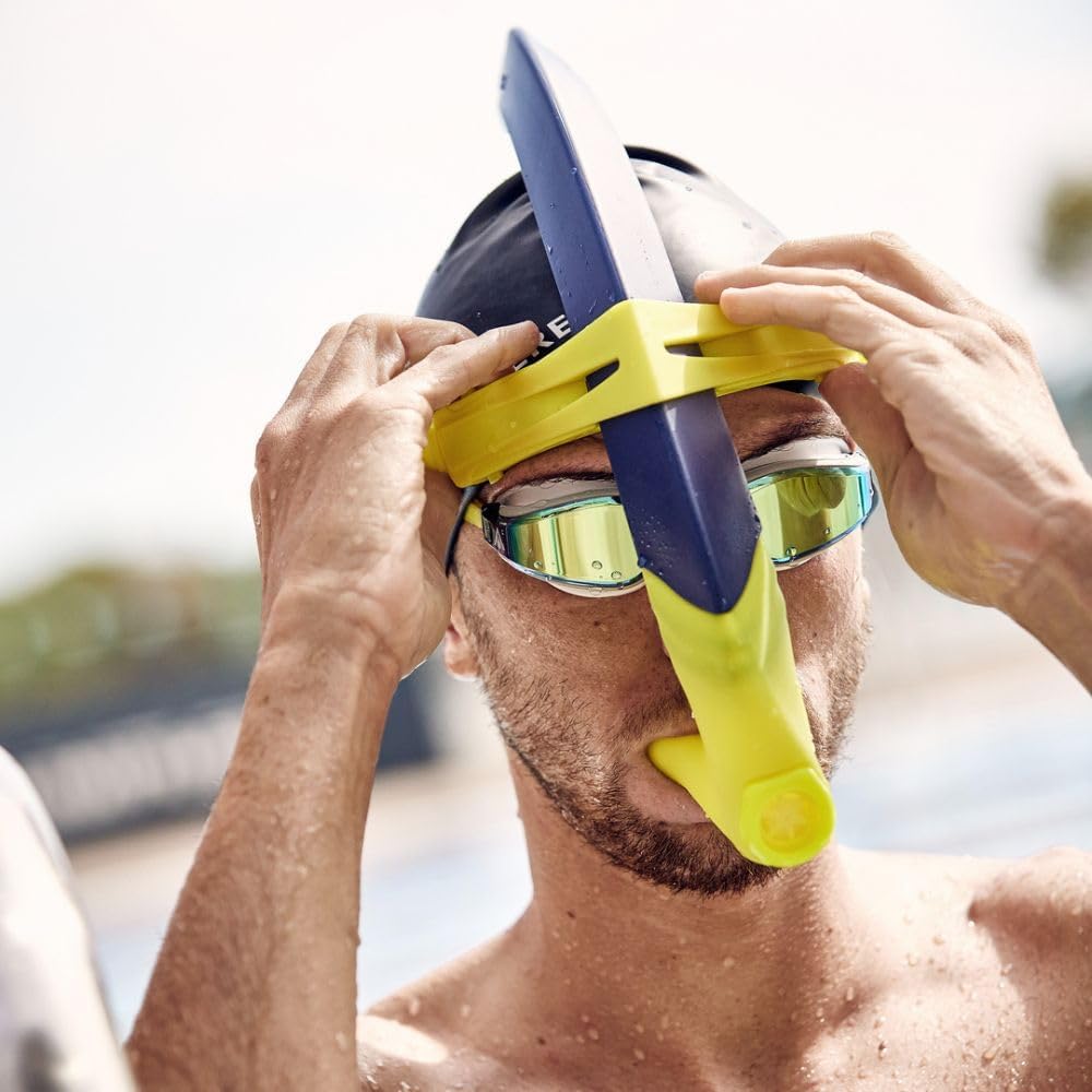 Aquasphere Unisex – Erwachsene Focus Schnorchel Einheitsgrösse Navy Bright Yellow, Einheitsgrösse Na