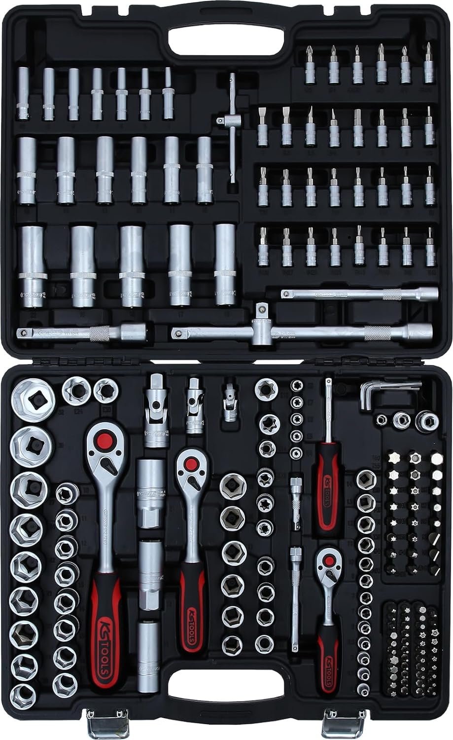 KS Tools 917.0795 1/4"+3/8"+1/2" Steckschlüssel-Satz, 195-tlg 195-Tlg. Matt satiniert Single, 195-Tl