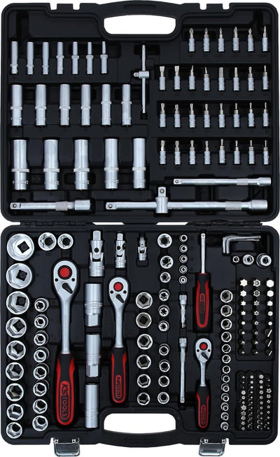KS Tools 917.0795 1/4"+3/8"+1/2" Steckschlüssel-Satz, 195-tlg 195-Tlg. Matt satiniert Single, 195-Tl